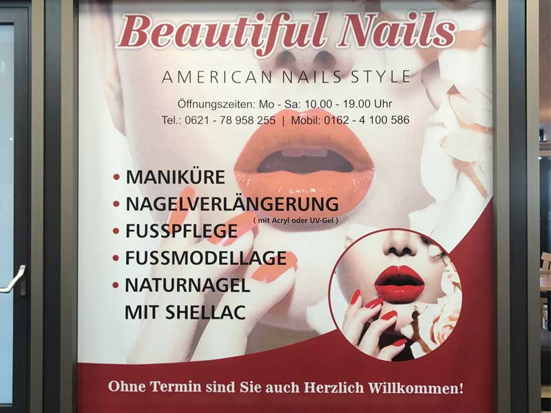 Schaufensterbeklebung Beauty Nails